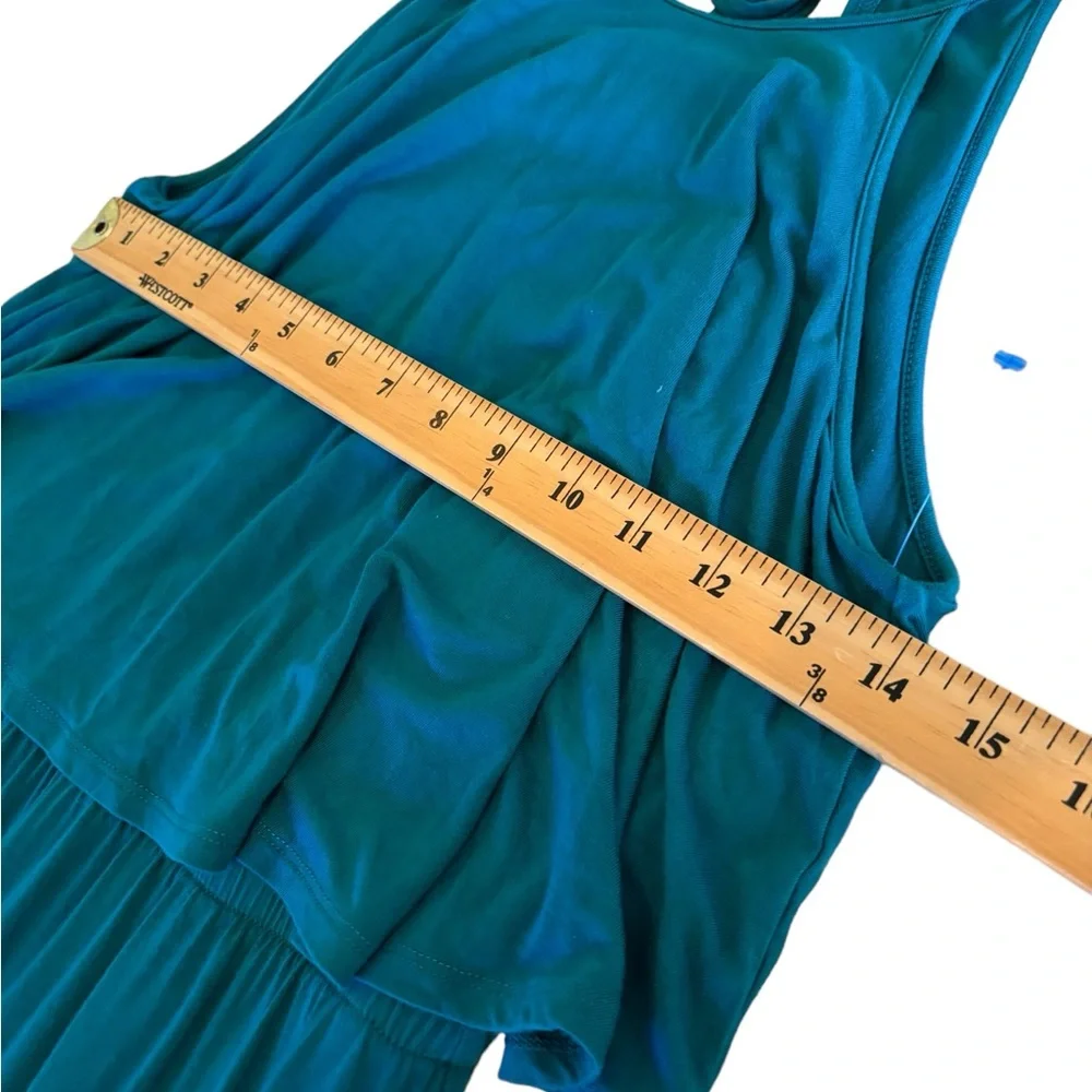 American Eagle Aqua Dress Spaghetti Straps Ruffle Top Open Back Halter Size XS